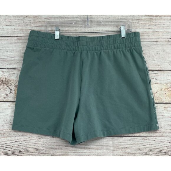 Garnet Hill Geometric Print Sweat Shorts Women's Size Large Green/Blue - Picture 2 of 8